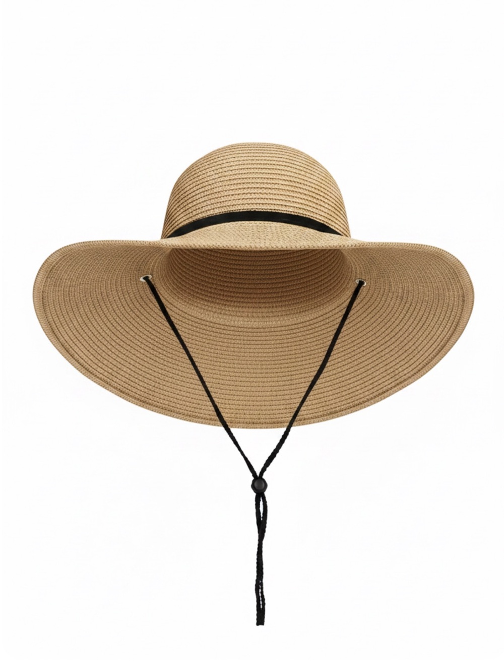 Wind Lanyard Wide Brim Straw Hat Summer Beach Garden Vacation Foldable UPF 50+ - Picture 1 of 8